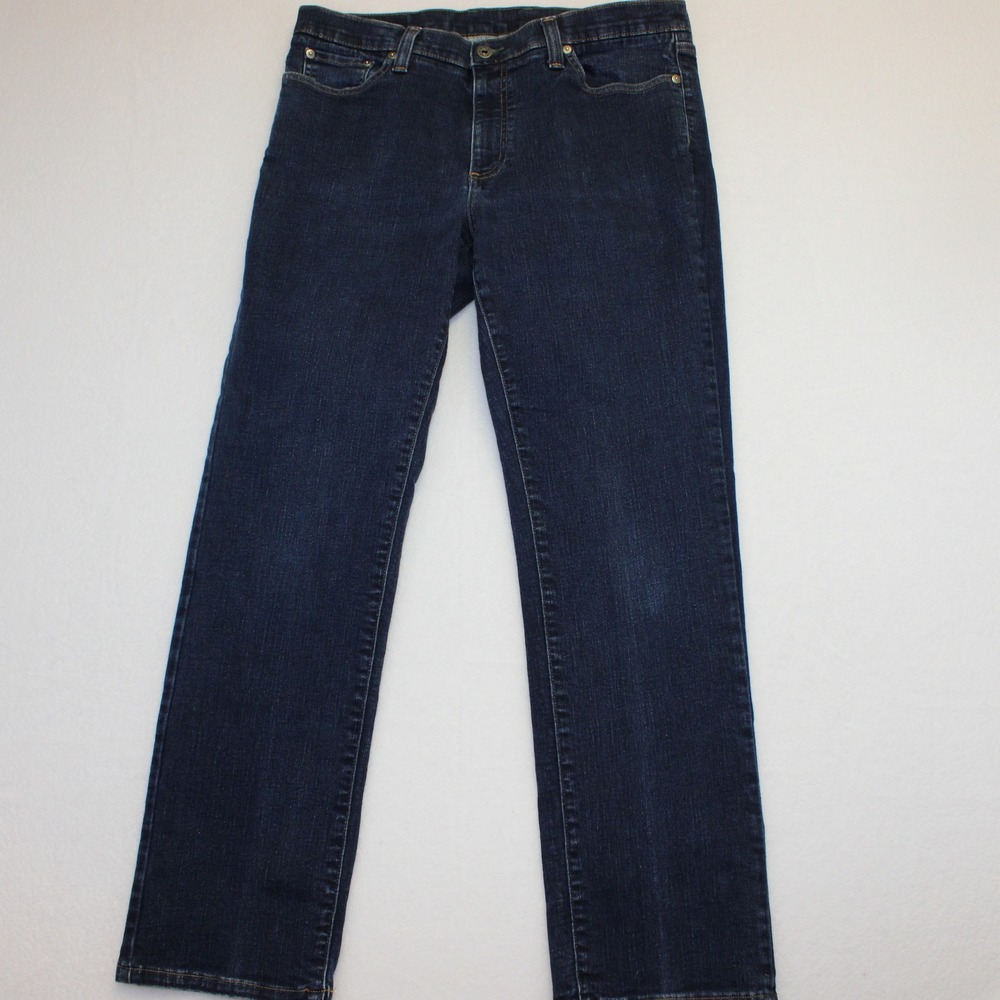 LL Bean Standard Fit Jeans Mens 34x30 Dark Wash Blue Denim Straight Leg 500568